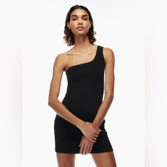 Babaton Dresses & Skirts - [S]Babaton Sculpt Knit One-shoulder Dress